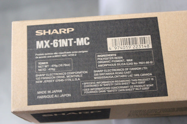 NEW GENUINE SHARP MAGENTA TONER CARTRIDGE MX-61NT-MC