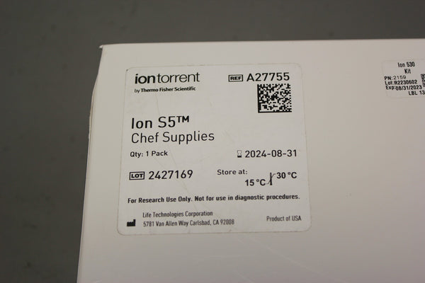 NEW THERMO IONTORRENT ION S5 CHEF SUPPLIES A27755 EXP 2024-08-31
