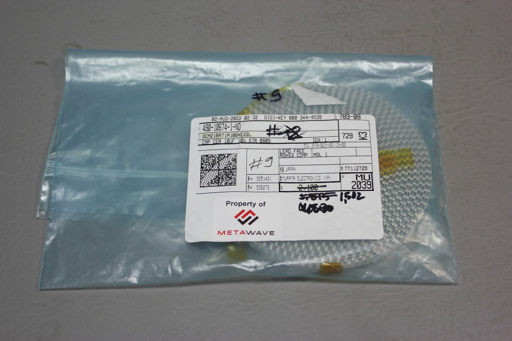 MURATA GCM21BR71A106KE22L CERAMIC CAPACITOR 10UF 10V X7R 0805 QTY 1,502