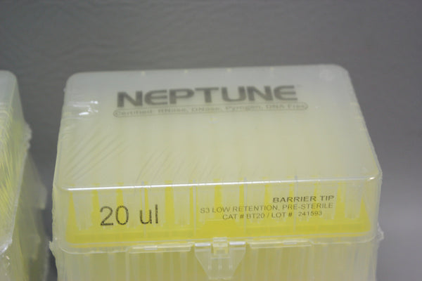 LOT OF 4 NEPTUNE BARRIER TIPS 20UL BT20 LOW RETENTION PRE-STERILE