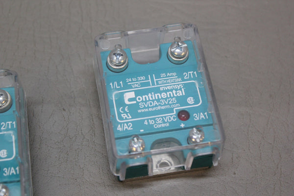 LOT OF 2 EUROTHERM CONTINENTAL SVDA-3V25 SOLID STATE RELAYS