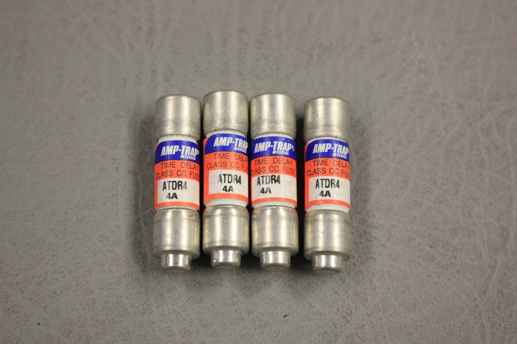 LOT OF 4 AMP-TRAP 2000 TIME DELAY CLASS CC FUSE ATDR4 4A