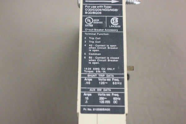 Siemens CQDST120AAS Shunt Trip Auxiliary Switch