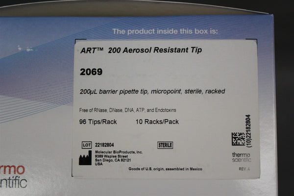 NEW BOX OF 960 THERMO ART 200 AEROSOL RESISTANT PIPETTE TIPS 2069