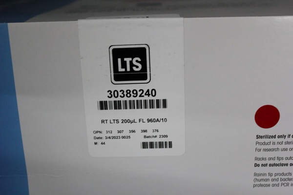 NEW CASE OF 960 RAININ BIOCLEAN ULTRA PIPETTE TIPS 200uL 30389240