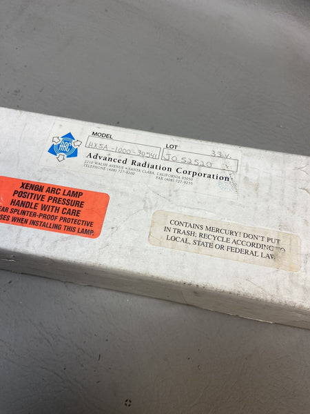 New Advanced Radiation Corp. Xenon Arc Lamp HXSA-1000-30541 1000W