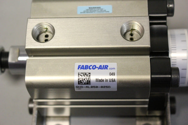 NEW FABCO AIR CYLINDER WITH DIAL A STROKE PRECISION ADJUSTER GND-AL050-025D-M