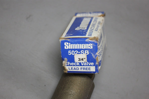 New SIMMONS 3/4" CHECK VALVE 502-SB