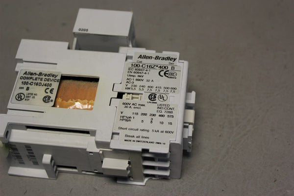 Allen-Bradley General Purpose Contactor 100-C16DJ400 + Timing Module 100ETAZJ30