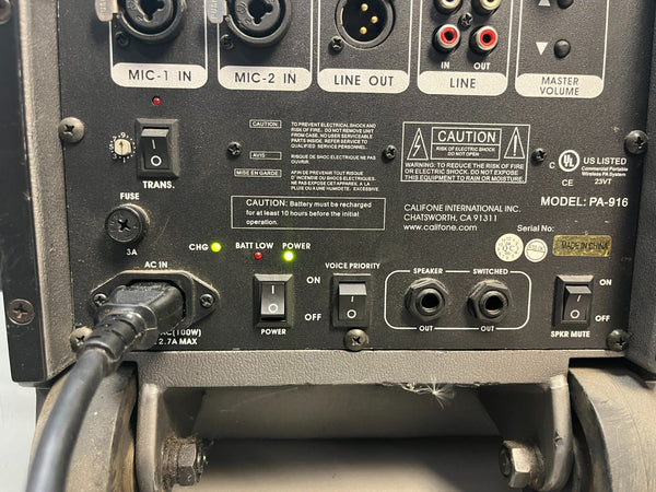 CALIFONE Portable PA System PA-916 