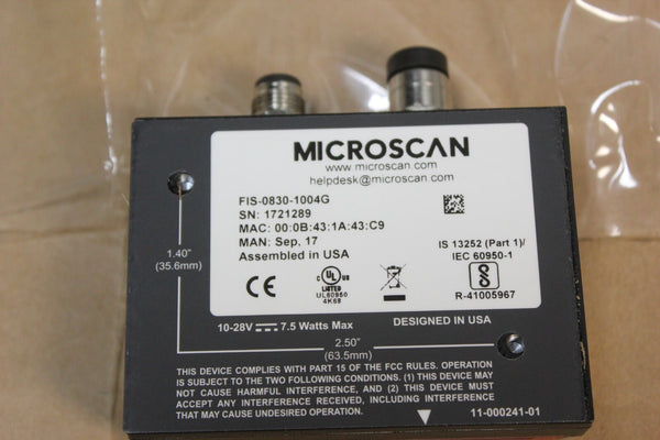 NEW MICROSCAN LASER BARCODE SCANNER	QX-830 & FIS-0830-1004G