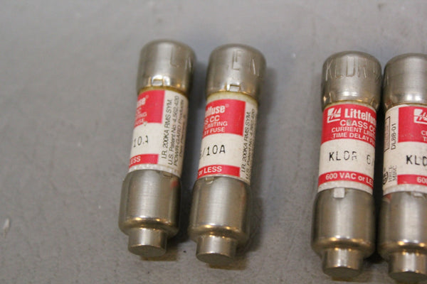 LOT OF 4 LITTELFUSE FUSES KLDR 6/10A