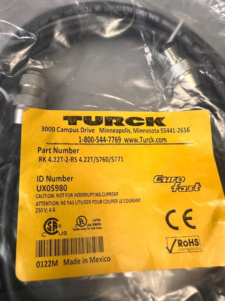 New Turck RK 4.22T-2-RS 4.22T/S760/S771 Double-ended cable cordset