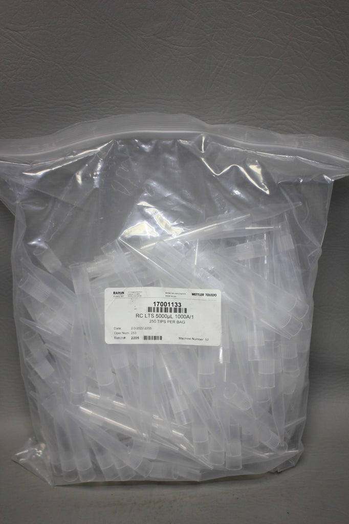 NEW BAG OF 250 RAININ/METTLER TOLEDO RC LTS 5000uL TIPS 17001133