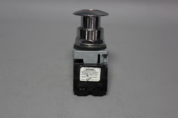 SIEMENS RED ILLUMINATED MUSHROOM HEAD PUSH PULL BUTTON 52PP2L2 W/52AAIL2
