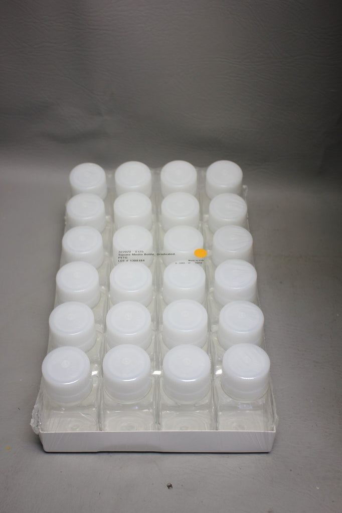 24 NEW SEALED THERMO GRADUATED 125ml PETG MEDIA BOTTLES 322020-0125
