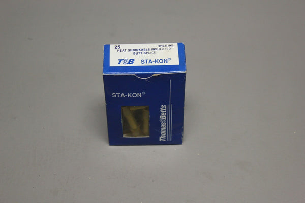 NEW BOX OF 25 T&B STA-KON HEAT SHRINKABLE INSULATED BUTT SPLICE 2RCS10X
