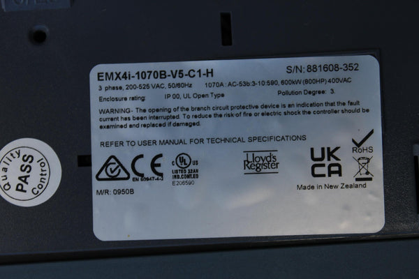 BENSHAW EMX 4i 800 HP SOFT STARTER EMX4I-1070B-V5-C1-H