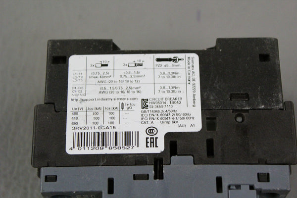 SIEMENS SIRIUS CONTACTOR MOTOR STARTER 3RV2011-0GA10