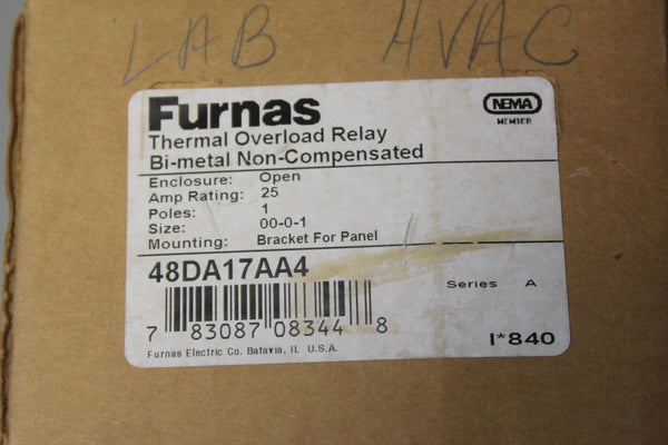 NEW FURNAS THERMAL OVERLOAD RELAY 48DA17AA4