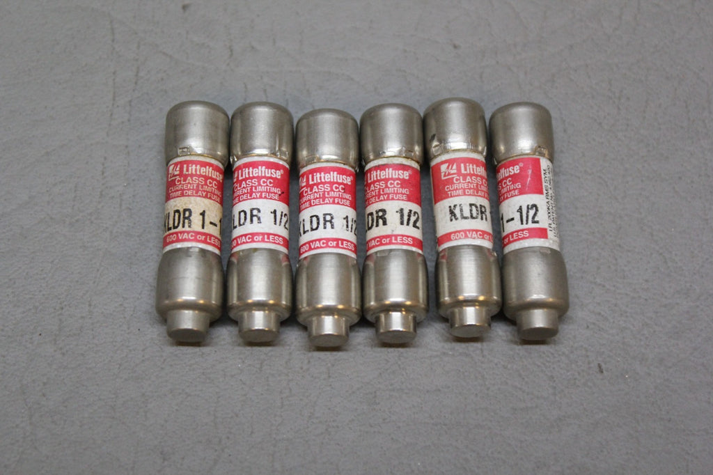 LOT OF 6 LITTELFUSE KLDR-1-1/2 FUSES