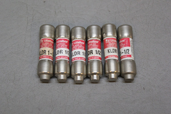 LOT OF 6 LITTELFUSE KLDR-1-1/2 FUSES