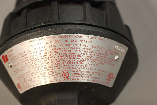 NEW FEDERAL SIGNAL 151XST VISUAL SIGNAL STROBE LIGHT 120V
