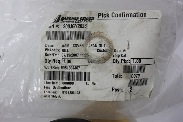  GARDNER DENVER OEM ASM CLEAN OUT COVER 200JGY2028  (S8-3-28F)