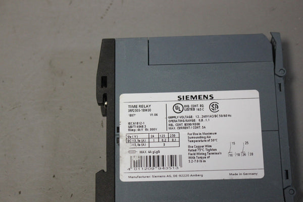 SIEMENS TIME RELAY 3RP2505-1BW30