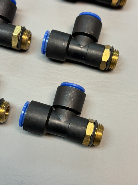 Lot of 9- SMC OD Tube Run Tees, KQY12-U03-X2