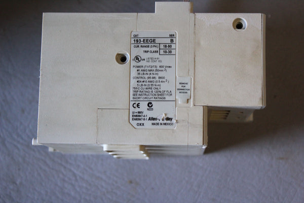 ALLEN BRADLEY OVERLOAD RELAY 193-EEGE B