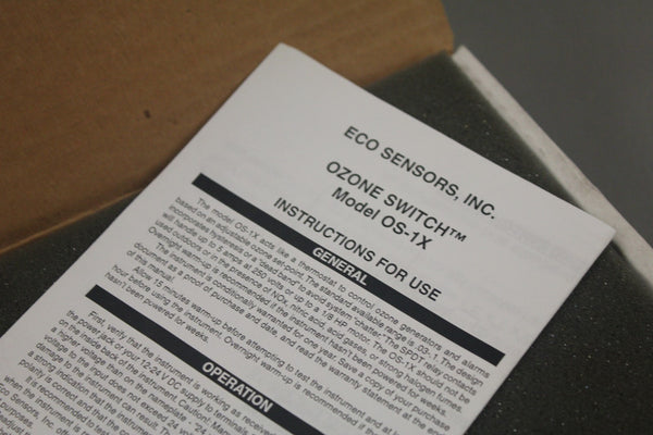 NEW ECO SENSORS INC OZONE SWITCH II OS-1X