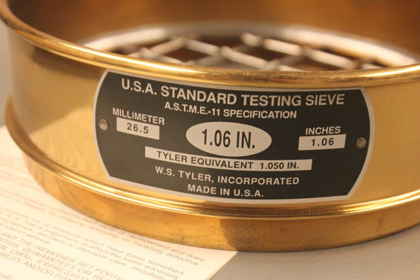 NEW TYLER BRASS FRAME TESTING SIEVE 1.06