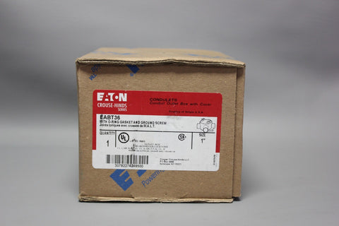 EATON CROUSE-HINDS CONDULET EABT36 1" TYPE T CONDUIT OUTLET BOX WITH COVER