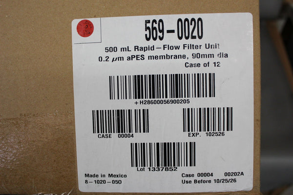 NEW CASE OF 12 THERMO 500mL RAPID FLOW FILTER UNIT 569-0020