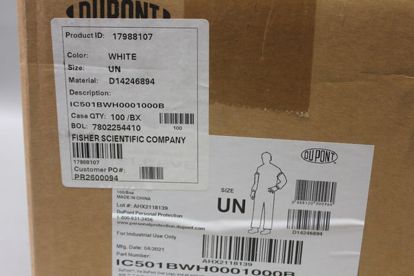 DUPONT FISHER TYVEK ISOCLEAN SLEEVE 100 PCS ONE SIZE 17988107
