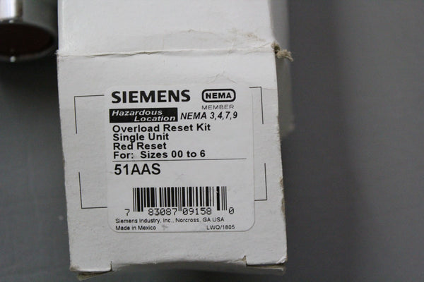 NEW SIEMENS EXTENDED OVERLOAD RED RESET PUSHBUTTON KIT 51AAS
