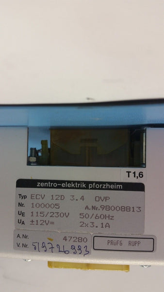 New Zentro Elektrik Pforzheim Power Supply Unit ECV 12D 3.4  Nr. 100005