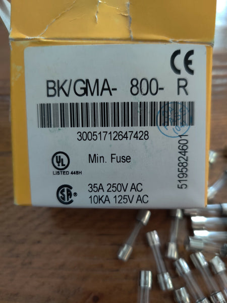 New Bussmann fuses GMA-800-R 99 pcs