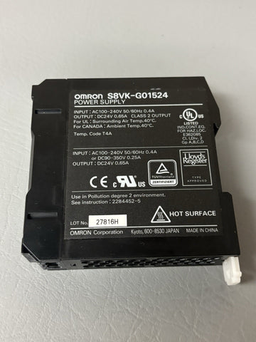 OMRON POWER SUPPLY S8VK-G01505 AC100-240Vac 0.4A