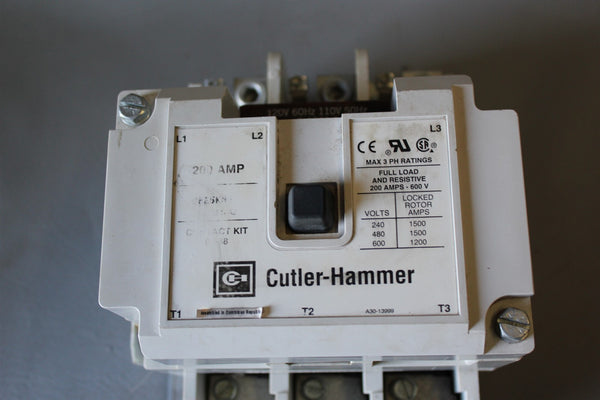 CUTLER HAMMER 200A CONTACTOR C825KN9