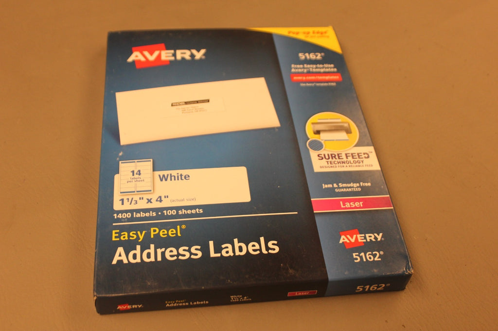 NEW AVERY 5162 EASY PEEL ADDRESS LABELS 100X SHEETS