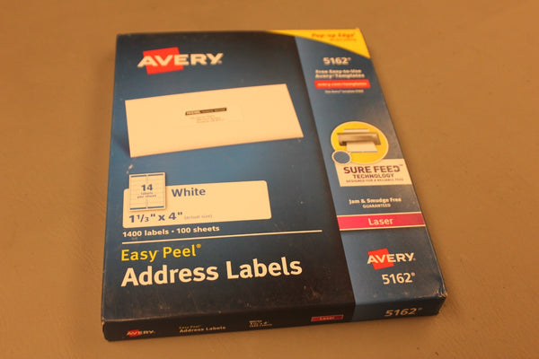 NEW AVERY 5162 EASY PEEL ADDRESS LABELS 100X SHEETS