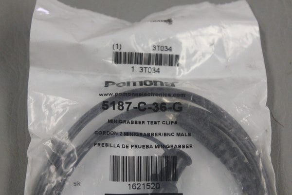 NEW POMONA ELECTRONICS MINI GRABBER TEST CLIPS BNC MALE 5187-C-36-G