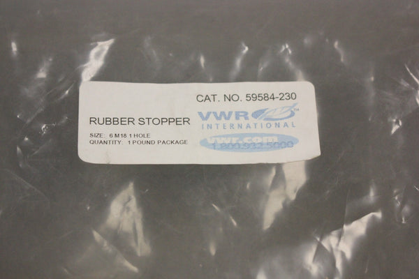 LOT OF 24 NEW VWR RUBBER STOPPERS