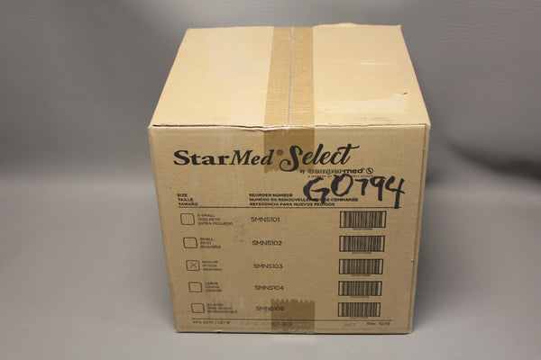 NEW BOX OF 1000 STARMED SELECT NITRILE EXAMINATION GLOVES POWDER FREE SMNS103  M