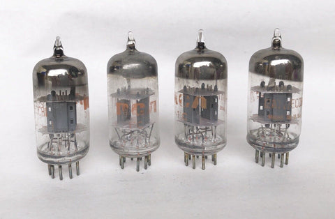 Lot of 4 RCA 12AT7 Vintage Vacuum Tubes Matching Set 
