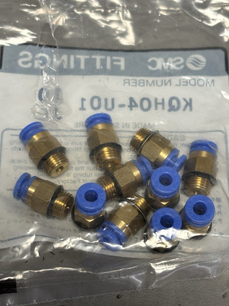11- NEW SMC KQH04-U01 HALF UNION ONE TOUCH UNIFIT FITTING 4mm TUBE 1/8"