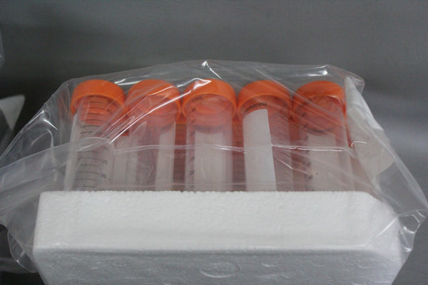 NEW RACK OF 25 CORNING 50mL CENTRIFUGE TUBES PLUG SEAL CAP PP 430290