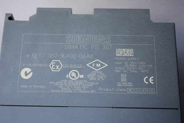SIEMENS 6ES7 307-1KA02-0AA0 POWER SUPPLY MODULE